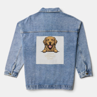 Golden Retriever Vater Vintage Gravur Jeansjacke