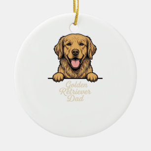 Golden Retriever Vater Vintage Gravur Keramik Ornament