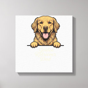 Golden Retriever Vater Vintage Gravur Leinwanddruck