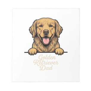 Golden Retriever Vater Vintage Gravur Notizblock