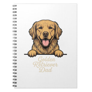 Golden Retriever Vater Vintage Gravur Notizblock