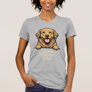Golden Retriever Vater Vintage Gravur T-Shirt