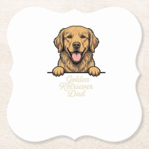 Golden Retriever Vater Vintage Gravur Untersetzer