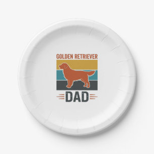 Golden Retriever Vater Vintage Hundeliebhaber Vect Pappteller