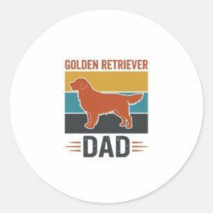Golden Retriever Vater Vintage Hundeliebhaber Vekt Runder Aufkleber