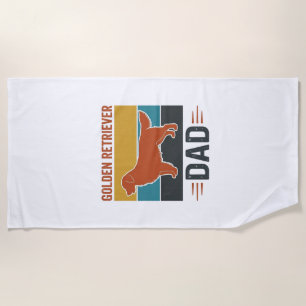 Golden Retriever Vater Vintage Hundeliebhaber Vekt Strandtuch