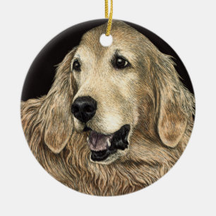 Golden retriever-Verzierung - "Bär " Keramik Ornament
