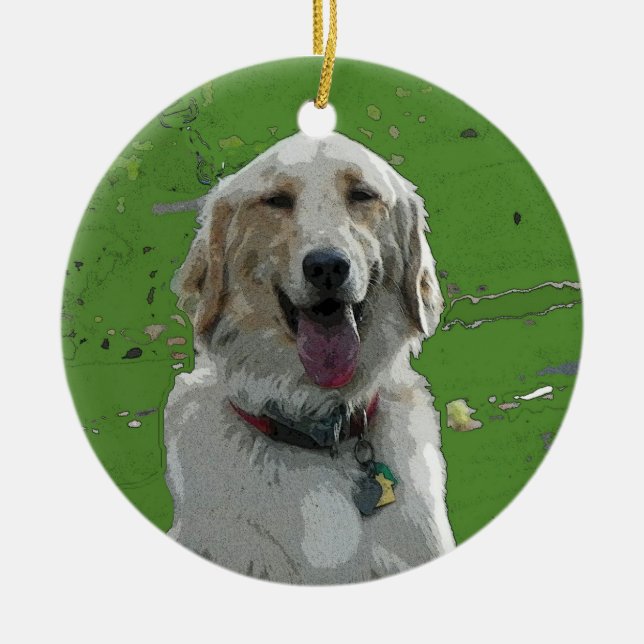 Golden retriever-Verzierung Keramikornament (Vorne)