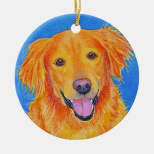 Golden retriever-Verzierung - "Sydney " Keramikornament