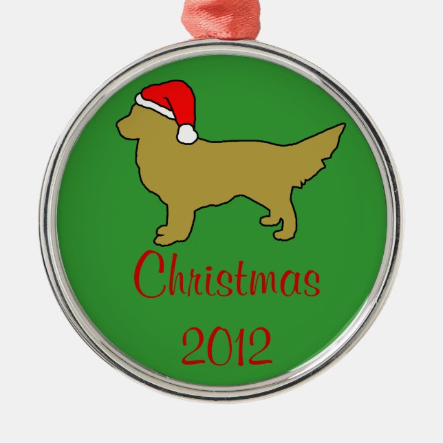 Golden retriever-Verzierungen: Weihnachtsbaum Ornament Aus Metall (Vorne)