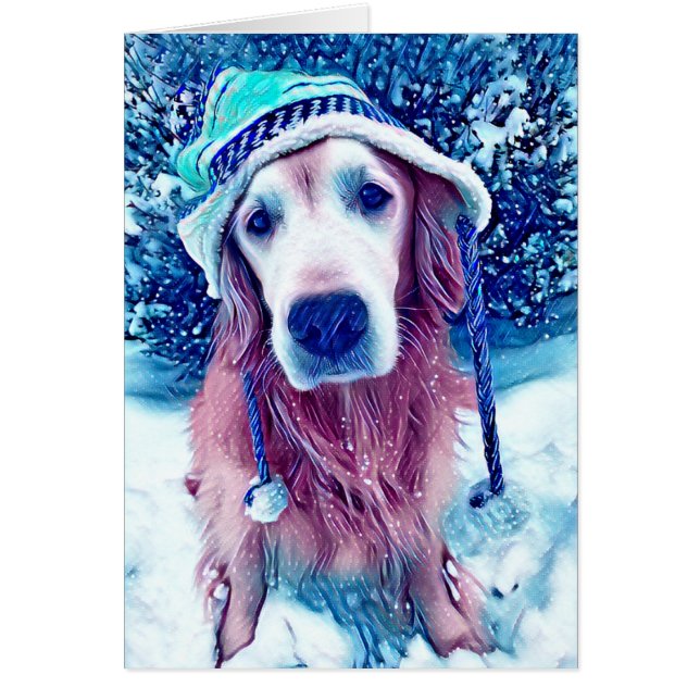 Golden Retriever Vibranly Blauer Winter Wünsche Ar (Vorne)