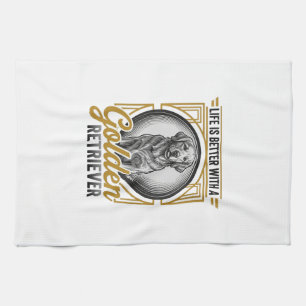 Golden Retriever Vintage Gravur Hundeliebhaber-Shi Geschirrtuch