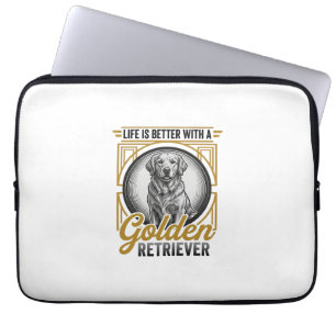 Golden Retriever Vintage Gravur Hundeliebhaber-Shi Laptopschutzhülle