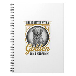 Golden Retriever Vintage Gravur Hundeliebhaber-Shi Notizblock