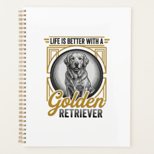Golden Retriever Vintage Gravur Hundeliebhaber-Shi Planer