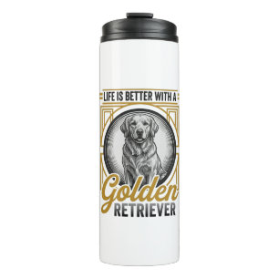Golden Retriever Vintage Gravur Hundeliebhaber-Shi Thermosbecher