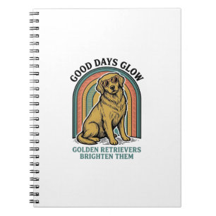 Golden Retriever Vintage-Shirt Retro-Gravur Hund Notizblock