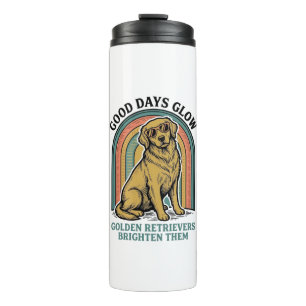 Golden Retriever Vintage-Shirt Retro-Gravur Hund Thermosbecher