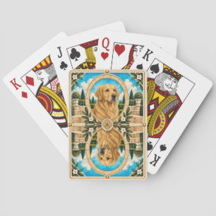 Golden Retriever, Vintage Wasserfarben-Hundekunst Spielkarten