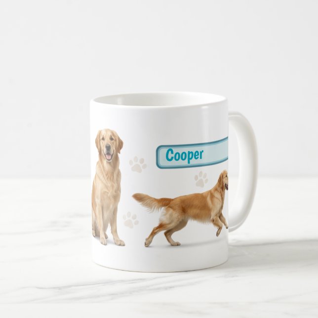 Golden Retriever Vollumschlag-Tassendesign Kaffeetasse (VorderseiteRechts)