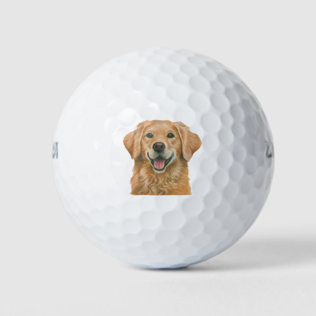 Golden Retriever von Janet Pidoux Golfball (Vorderseite)