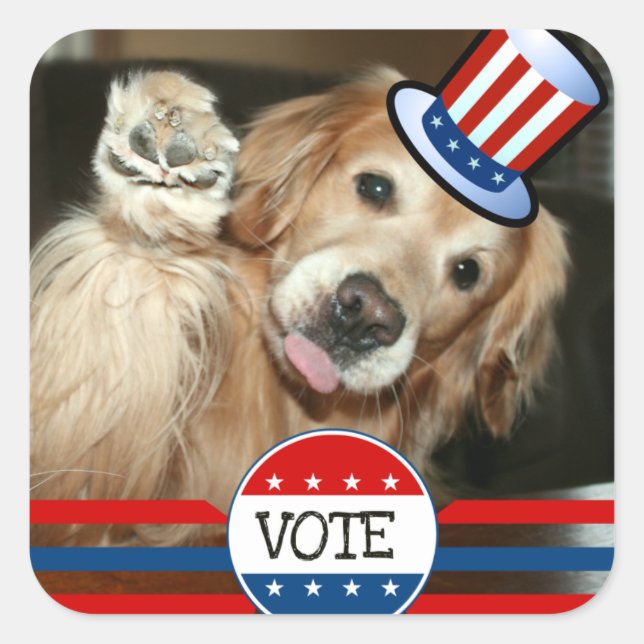Golden Retriever VOTE Stickers (Vorderseite)
