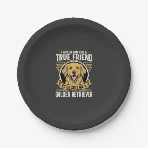 Golden Retriever Wahrer Freund Hund Pappteller