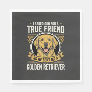 Golden Retriever Wahrer Freund Hund Serviette