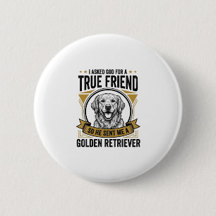 Golden Retriever Wahrer Freund Vintage Hunde Liebh Button