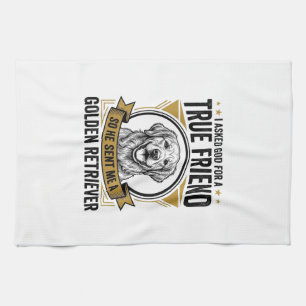 Golden Retriever Wahrer Freund Vintage Hunde Liebh Geschirrtuch
