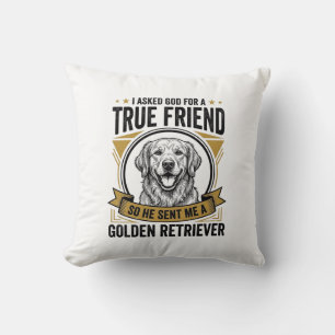 Golden Retriever Wahrer Freund Vintage Hunde Liebh Kissen