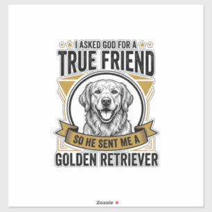 Golden Retriever Wahrer Freund Vintage Hundeliebha Aufkleber