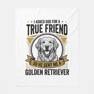 Golden Retriever Wahrer Freund Vintage Hundeliebha Fleecedecke