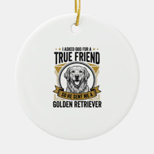 Golden Retriever Wahrer Freund Vintage Hundeliebha Keramik Ornament