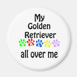 Golden Retriever Walking Design Magnet
