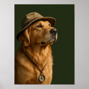 Golden Retriever Wandkunst — Entdecker-Haustier Poster