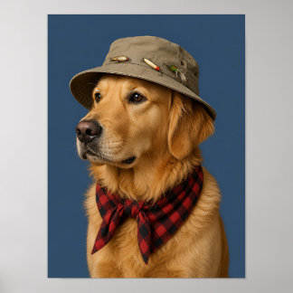 Golden-Retriever-Wandkunst — Fischer-Haustier-Port Poster
