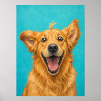 Golden Retriever Wandkunst — Überdreht Lustiger Sc Poster