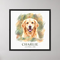 Golden-Retriever-Wandkunst Wasserfarben-Hundeportr