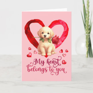 Golden Retriever Wasserfarben Valentinstagskarte Feiertagskarte