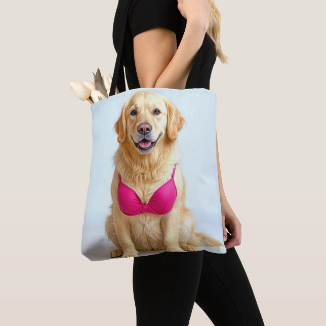 Golden Retriever Wearing a Pink Bra (Von Nahem)
