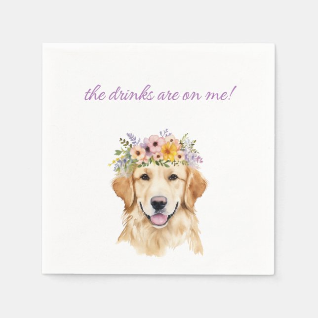 Golden Retriever Wedding Napkin Serviette (Vorderseite)