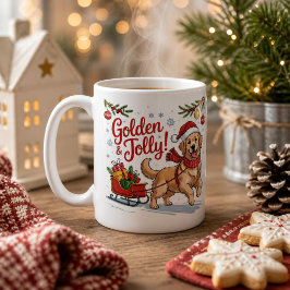 Golden Retriever Weihnachten Golden und Fröhliche  Kaffeetasse