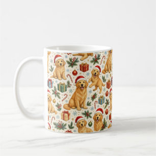 Golden Retriever Weihnachten Kaffee Santa Welpe Kaffeetasse