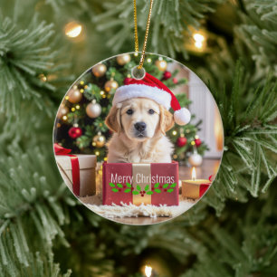 Golden Retriever Weihnachten Keramik Ornament