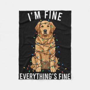 Golden Retriever Weihnachten Mir geht's gut Alles Fleecedecke