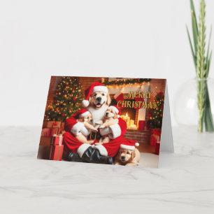 Golden Retriever Weihnachten mit Welpen Weihnachts
