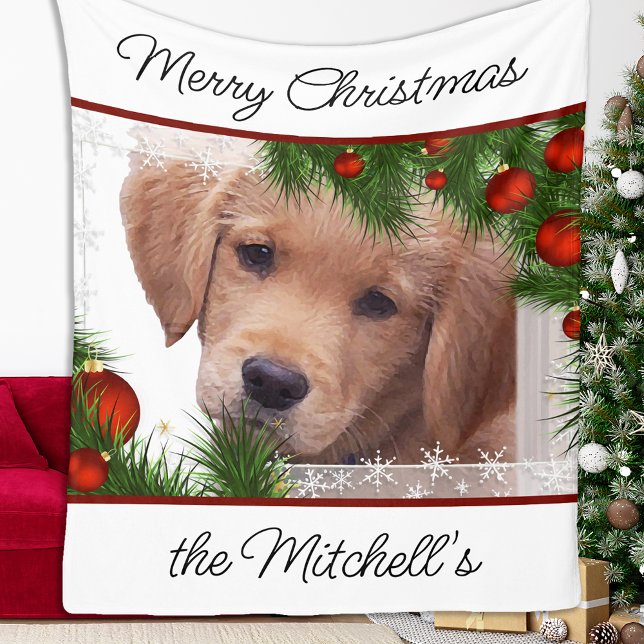 Golden Retriever Weihnachten - Niedlicher Hund Wel Fleecedecke (Von Creator hochgeladen)