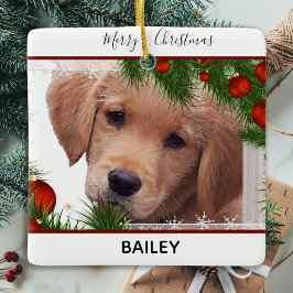 Golden Retriever Weihnachten - Niedlicher Hund Wel Keramikornament