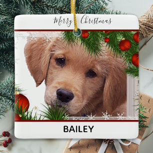 Golden Retriever Weihnachten - Niedlicher Hund Wel Keramikornament